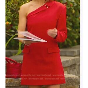 Zara‎ Dress Size Medium Red  One Shoulder Blazer Tuxedo Blogg Favorite